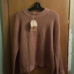 Women's‎ Listicle Ash Rose Color Knit Bell Sleeve Pullover Sweater Size Large